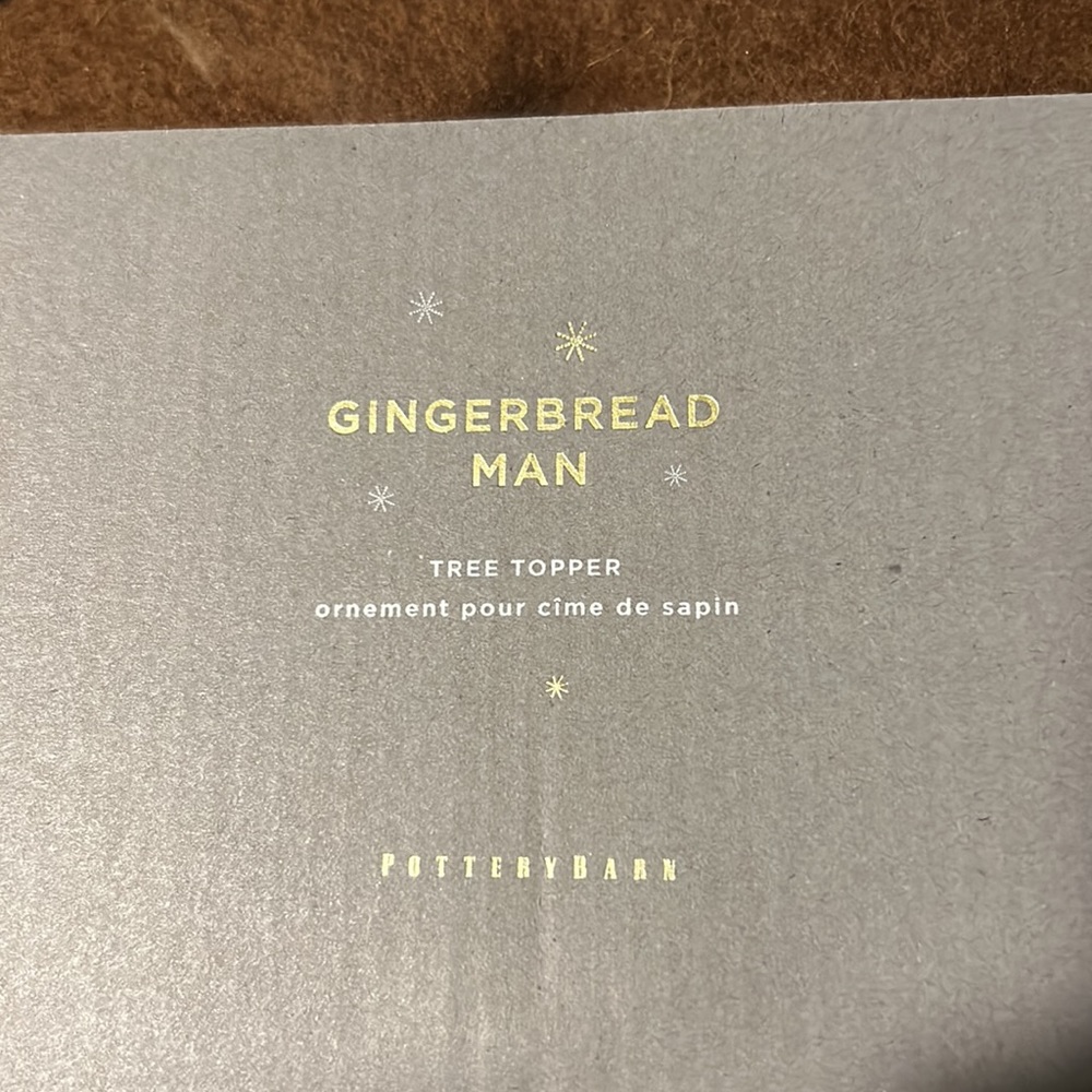 Pottery Barn 🫚 Gingerbread Man tree topper BNIB - Picture 3 of 4